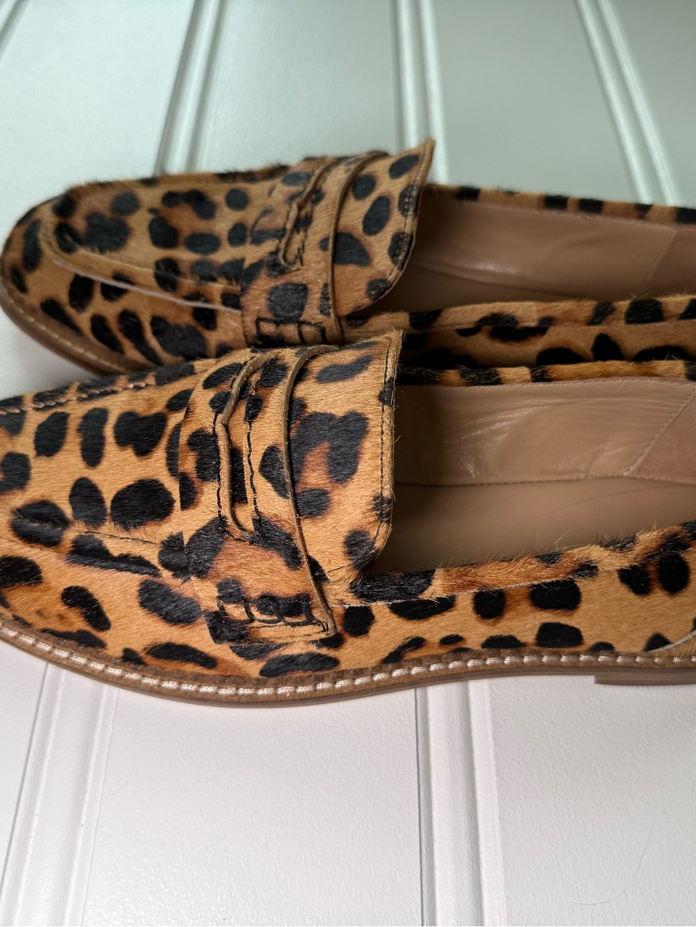 Boden Nya Women Penny Loafers Shoes Leopard Animal Print 39 US 8 NEW No Box 3203 - Picture 3 of 6